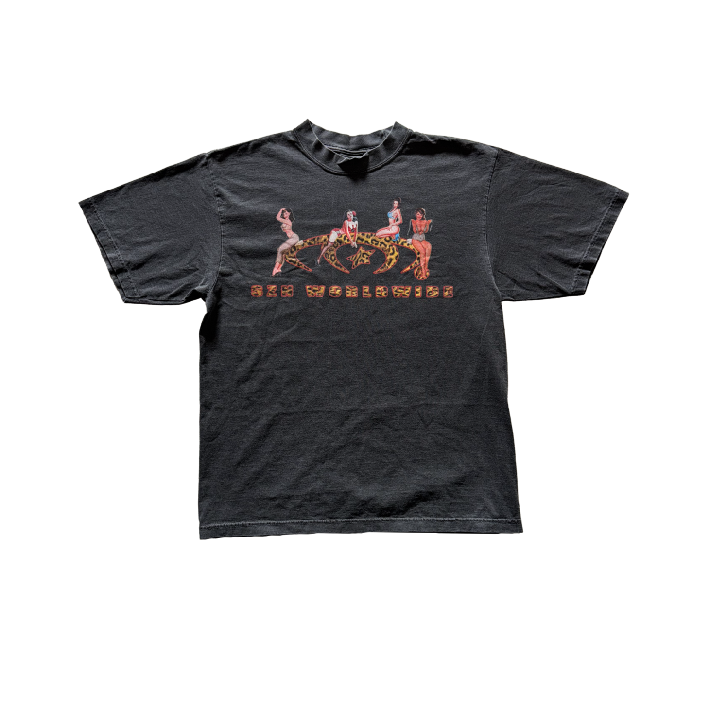 LEOPARD PIN UP TEE (CHARCOAL GREY)