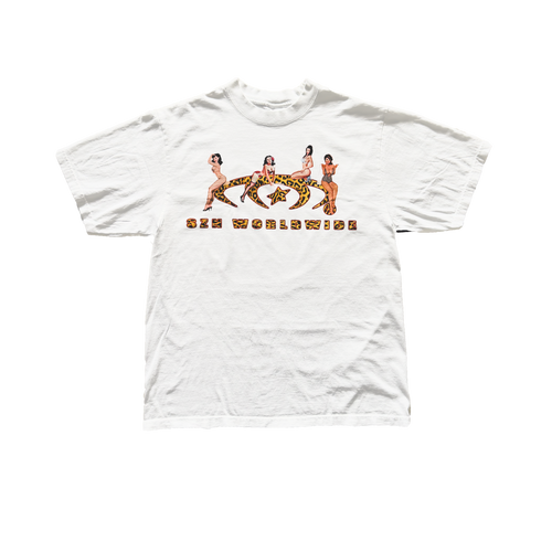 LEOPARD PIN UP TEE (WHITE)